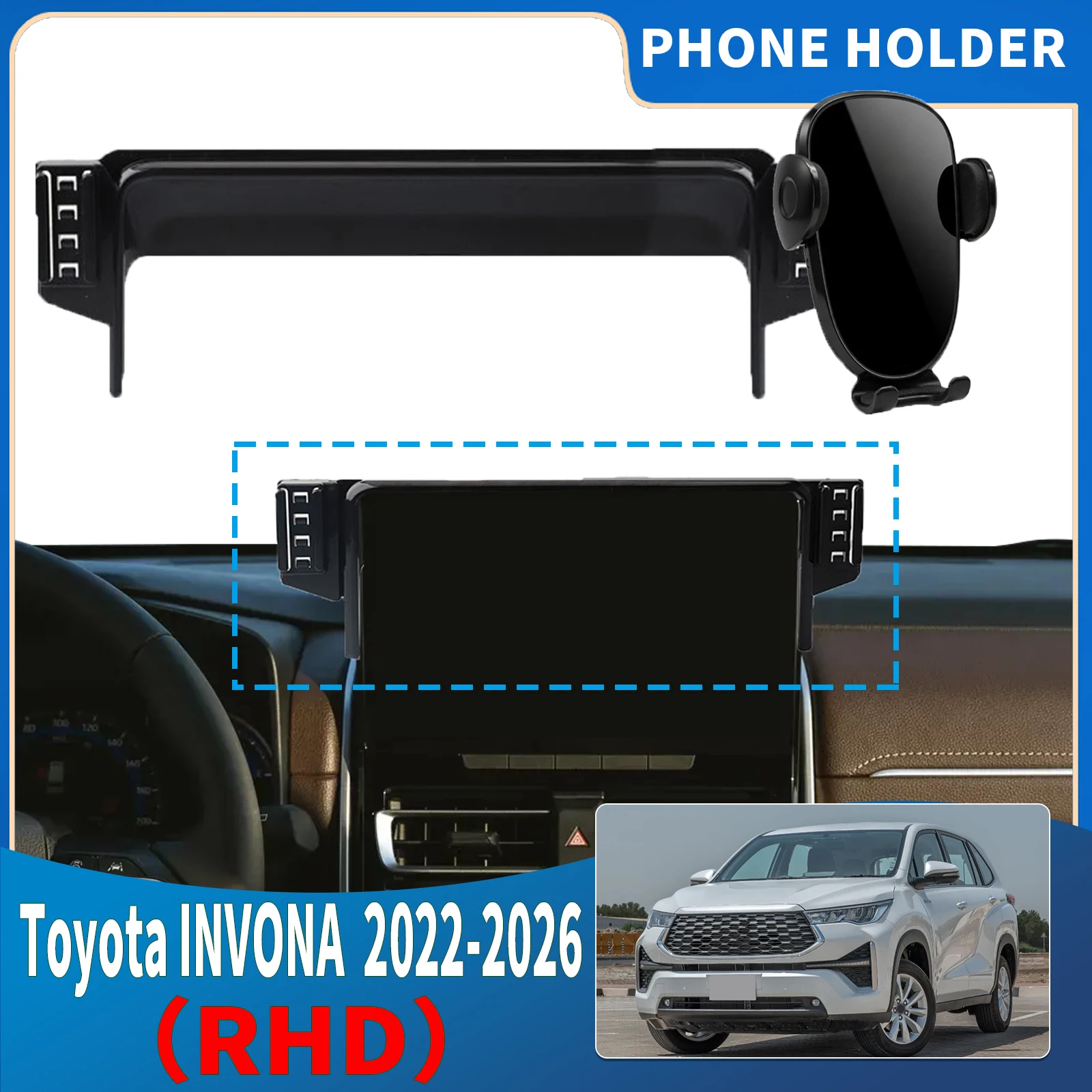 Para Toyota INVONA AG10 2022 2023 2024-2026 ​ ​ Suporte de Telefone Integrado para Montagem em Tela, Acessórios para Carro