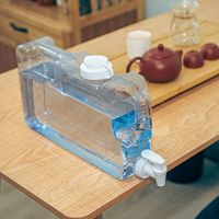 4L Outdoor Drinking Bucket Large-Capacity Transparent Water Storage Container Leak-proof PE Camping Water Tank Travel Supplies