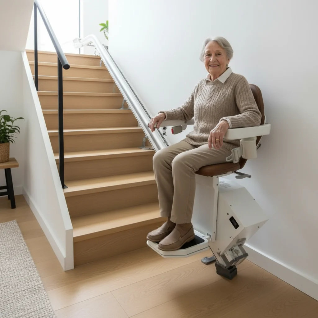 Home Use Straight /Curved Stair Chair Lift Mini Chair Elevator for House for the Elderly People and Disability
