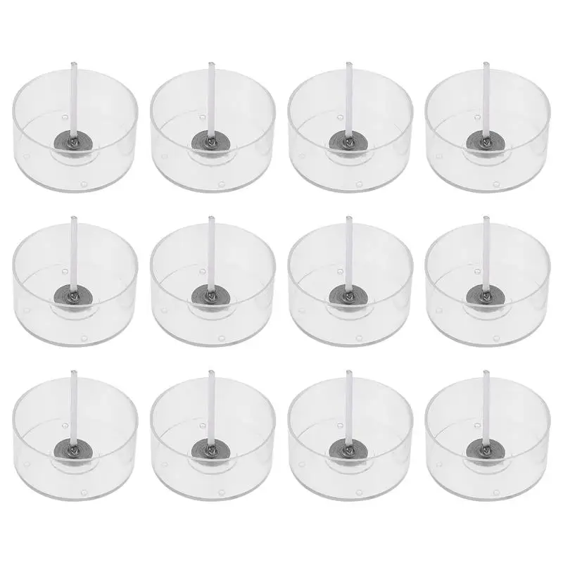 

100pcs Tea Light Cup with Cotton Wicks plastic Tealight Cups Refillable Container Diy Making Kit multiuse home