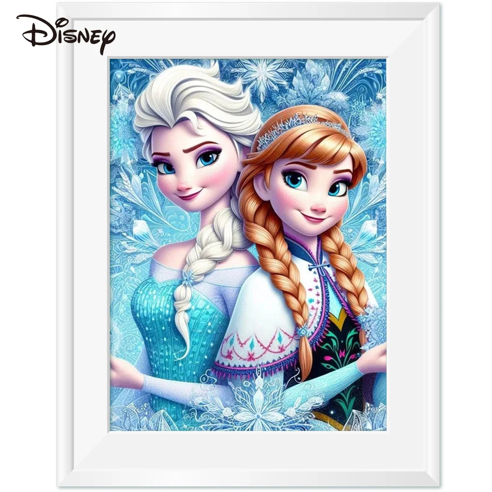 Disney Embroidery Fabric Elsa Princess Anna On Canvas Cross Stitch Needlework Frozen Cartoon 11ct 14ct Child Hobby