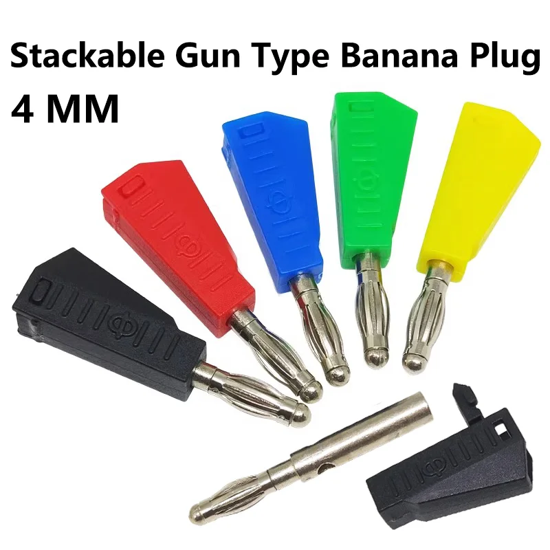 

40PCS 4mm Gun Type Stackable Banana Plug Electrical Connector Joint Can Continue To Plug Welding DIY Tools