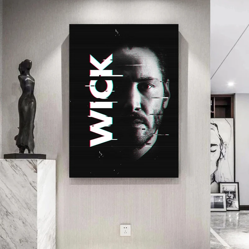 Classic Movie John Wick Portrait Posters and Prints Film Wall Art Picture for Bar Living Room Home Decoration Canvas Painting