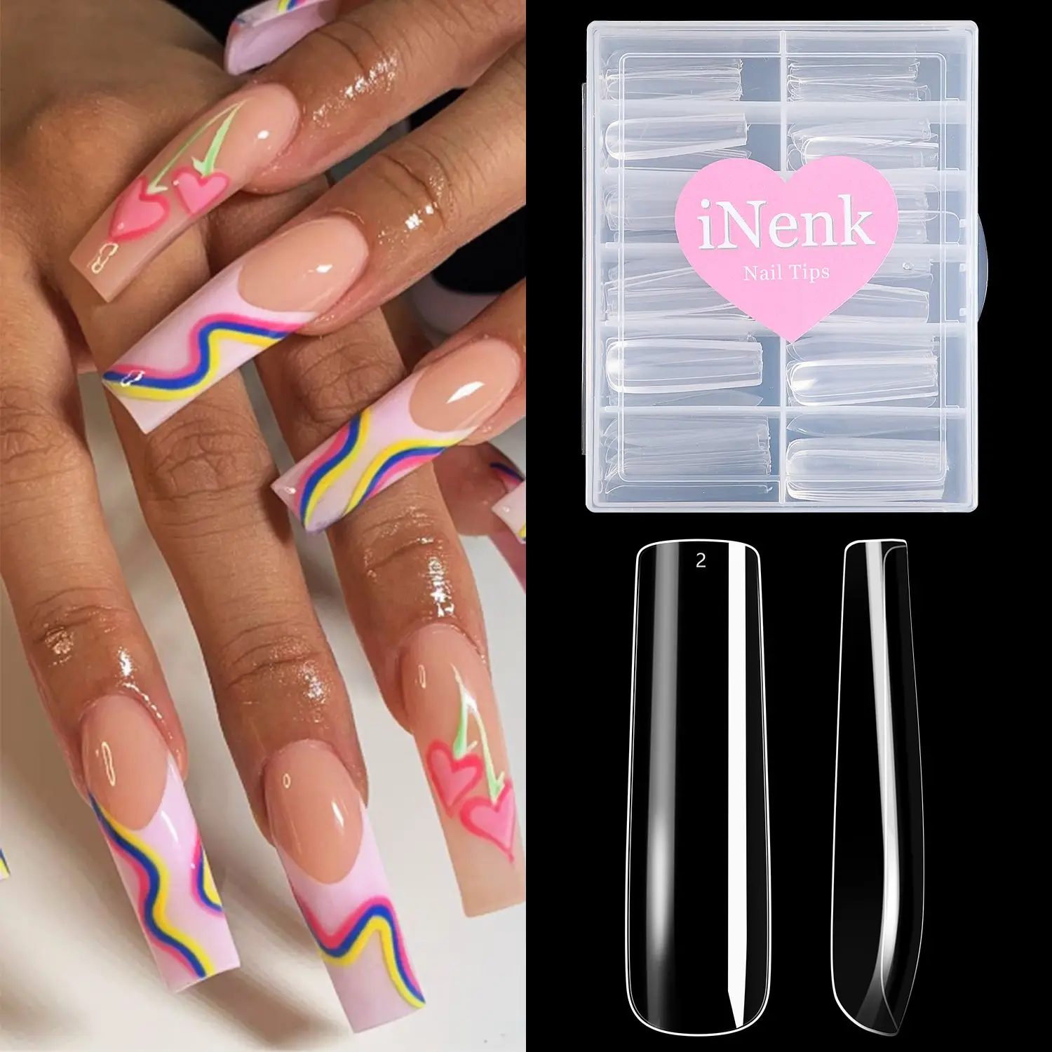 ネイル用ソフトジェルネイルチップ フルカバーネイルチップ ストレートネイルチップ フルカバーテーパードスクエアネイルチップ XXLスクエアネイルチップ