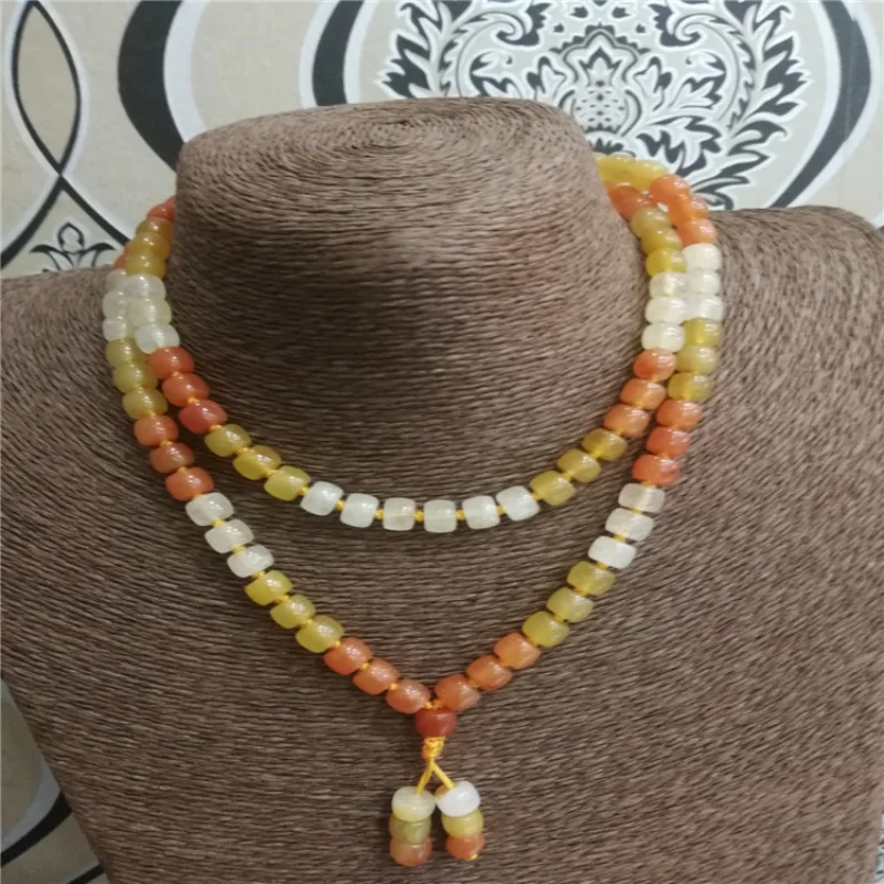 Jewelry Gold Thread Yellow Jade Unisex Necklace Bracelet