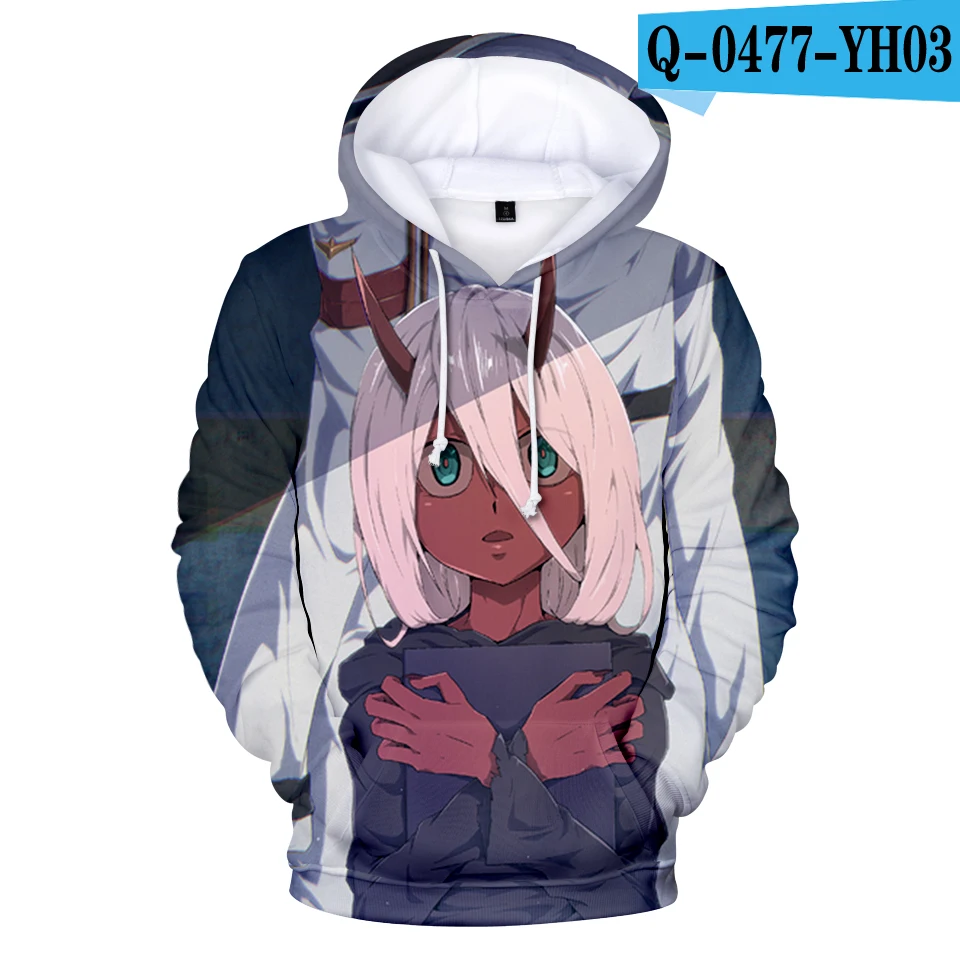 Sudaderas con capucha clásicas y populares de Dear Frank Darling in The Franxx con estampado 3D, sudaderas de manga larga para hombres y mujeres, sudaderas informales