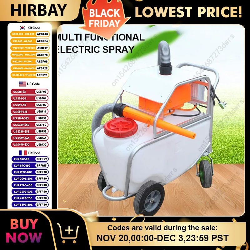 

75L Multifunction Electric Sprayer, High-Pressure Pest Control & Disinfection Fogger for Greenhouses and Farms, Hand-Push Design