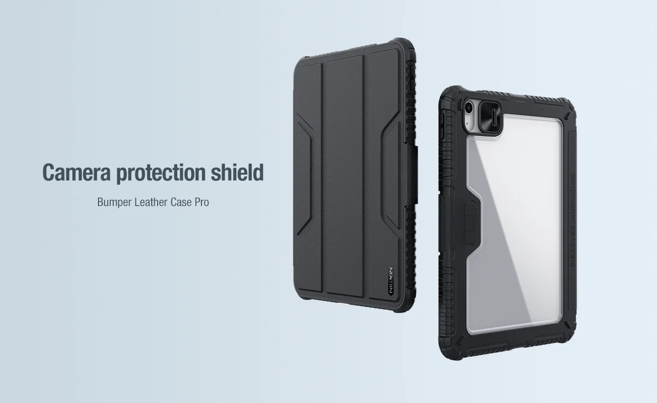 

Nillkin Bumper Pro Leather Case for iPad 11(A16) 2025/10th 2022/10.9 2022, Slide Camera Protection Shield Smart Flip Back Cover