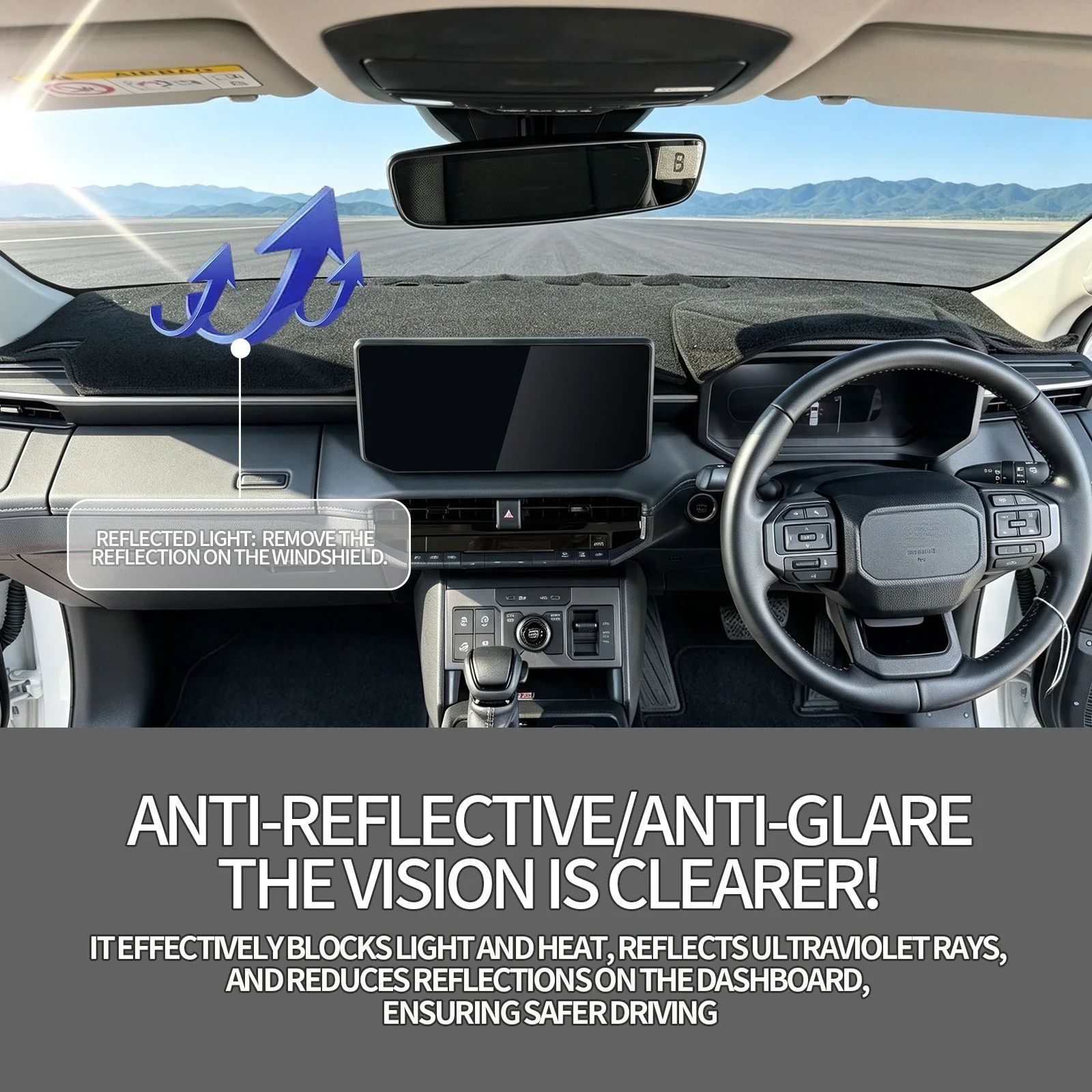 for Toyota Hilux 2026 Car Dashboard Light-Proof Pad Center Console Anti-slip Anti-Glare Sunshade Mat Car Interior Accessories detail image 2