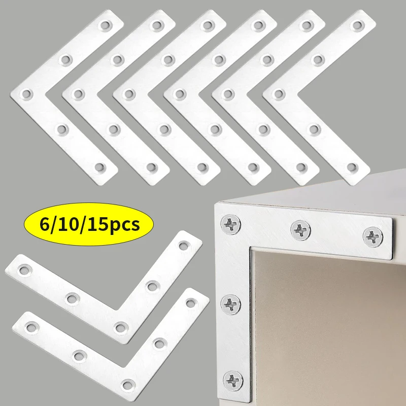 6/10/15pcs L-shaped corner code connector, furniture repair fastener, used to stabilize tables, chairs, cabinets