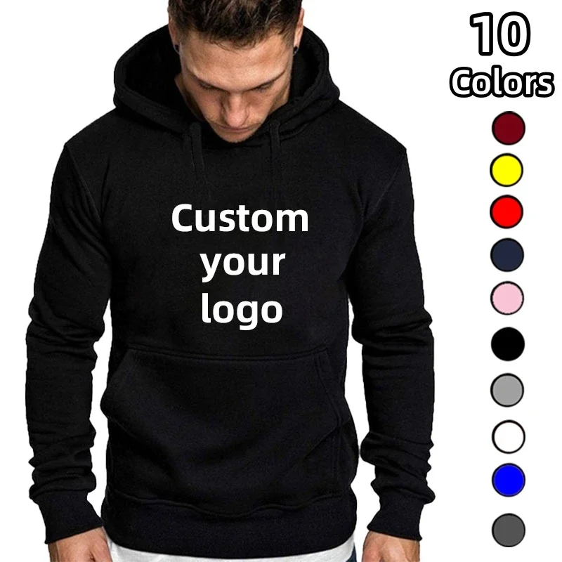 

Men and Women DIY Printed Hooded Sweatshirt Loose Pullover Spring Autumn Winter Cotton Customize your logo Hoodie (S-4XL)