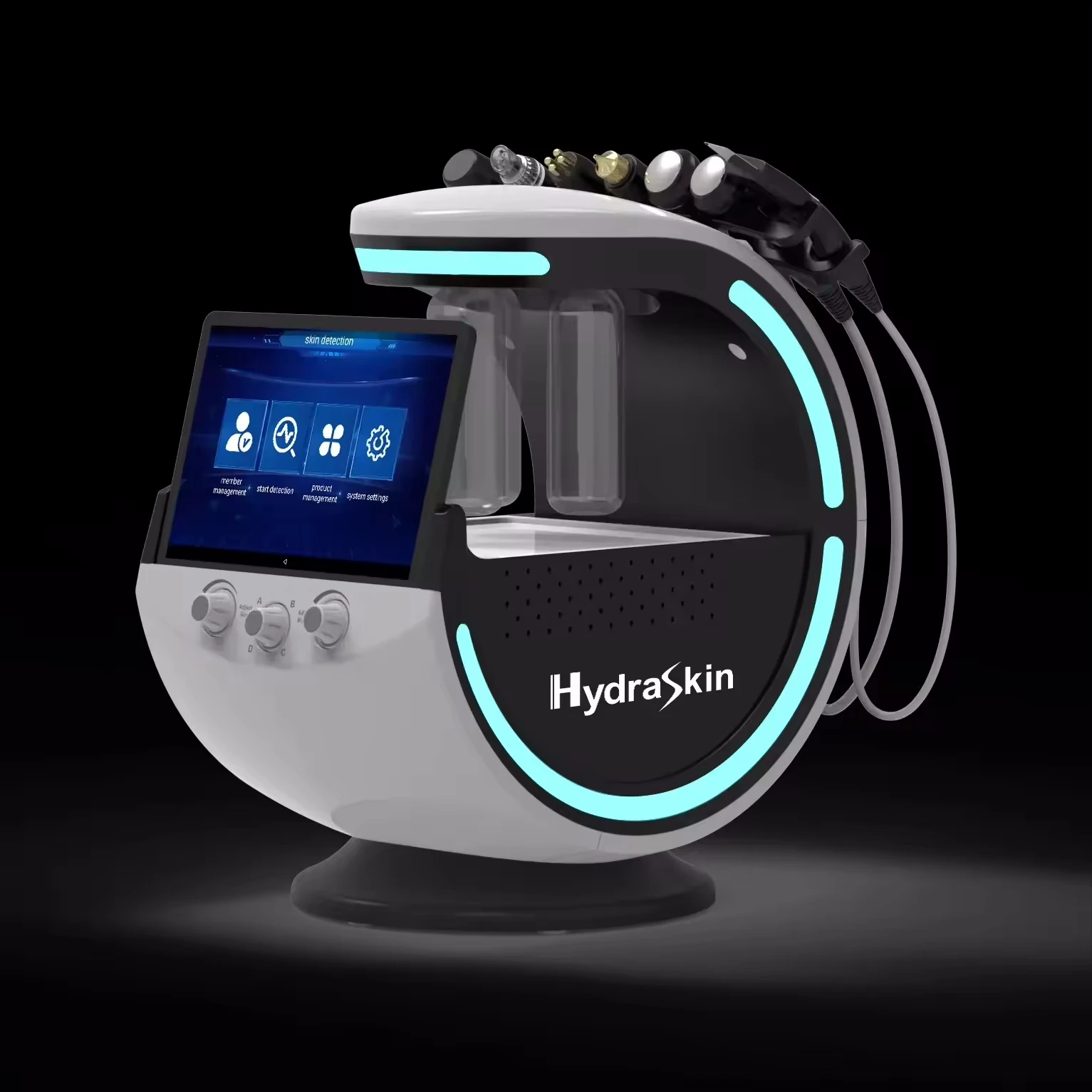 7 in 1 Hydra Derma brasion kleine Blasen lösung für Haut Eis blau Smart Skin Analyzer Gesichts reinigung Hautpflege Maschine