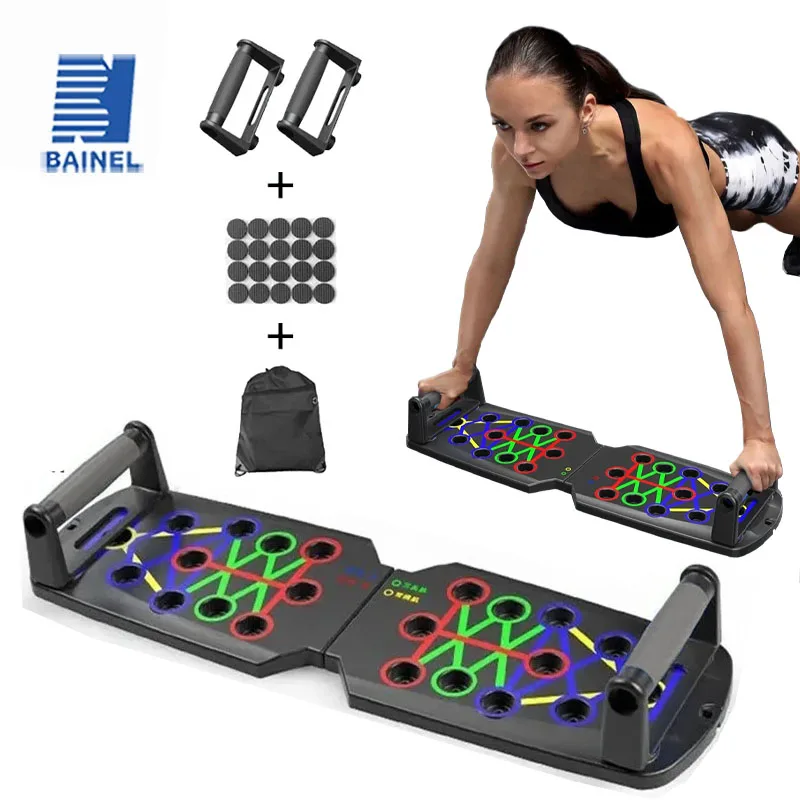 24 in 1 Push Up Board Portable Multifunctional Push Up Frame for Strength Training Foldable with Anti Slip Pad Fitness Equipment