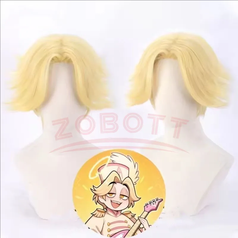 Abel Cosplay Yellow Wig Hazzbin Anime Hotel Disguise For Adult Men Women Roleplay Wig Halloween Carnival Party Props