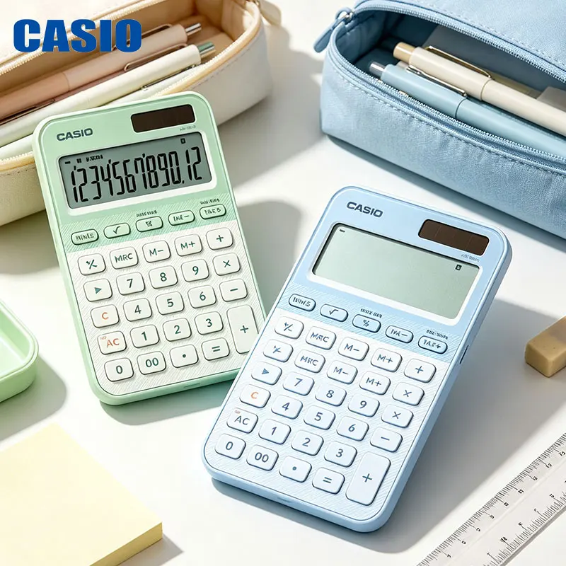Casio MS-20YC/SL-310YC/MX-12B/DH-12 High performance business calculator light face lovely matching color panel simple lovely