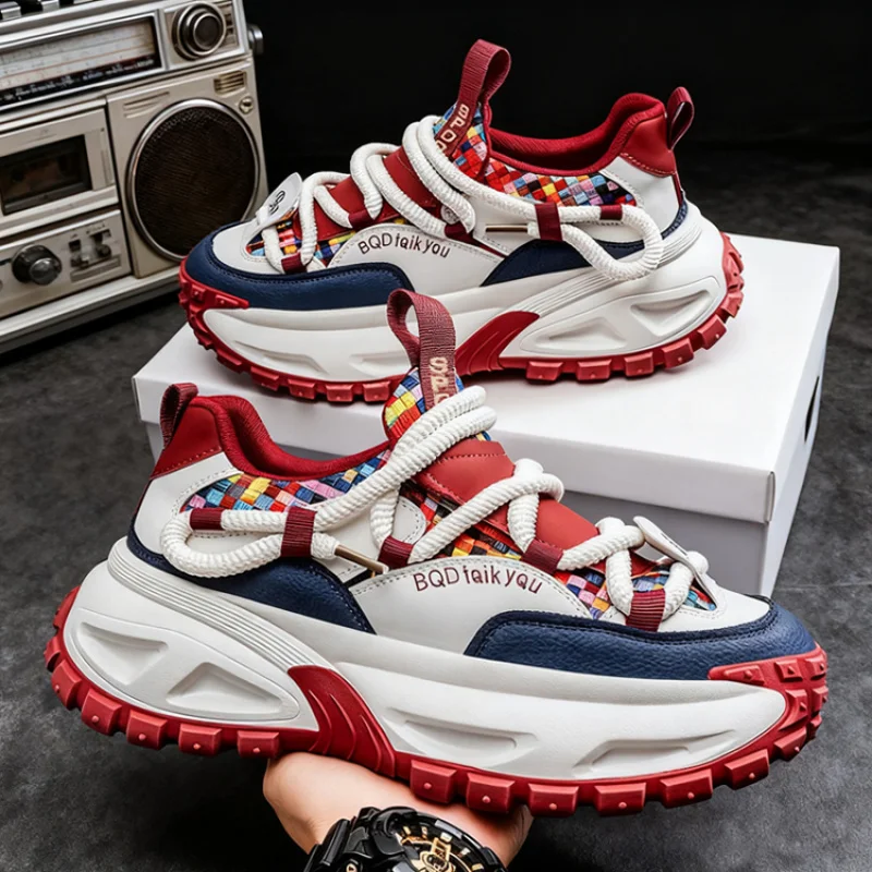 

Hot Sale Large Size Casual Men's Shoes Breathable Mesh Sneakers Fashion Thick Comfortable Lightweight Anti-slip Sport Shoes