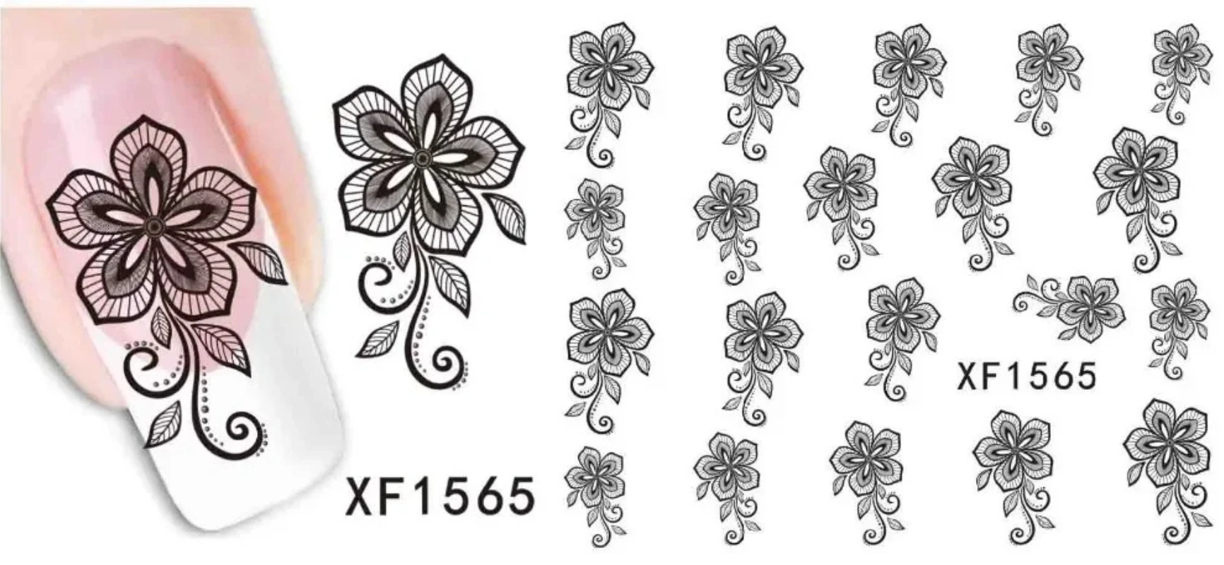 10 ชิ้นชุด/ชุดสุ่มสติกเกอร์เล็บดอกไม้สร้อยคอ 3D Sliders Decal เจลสติกเกอร์ DIY ออกแบบเล็บเคล็ดลับ