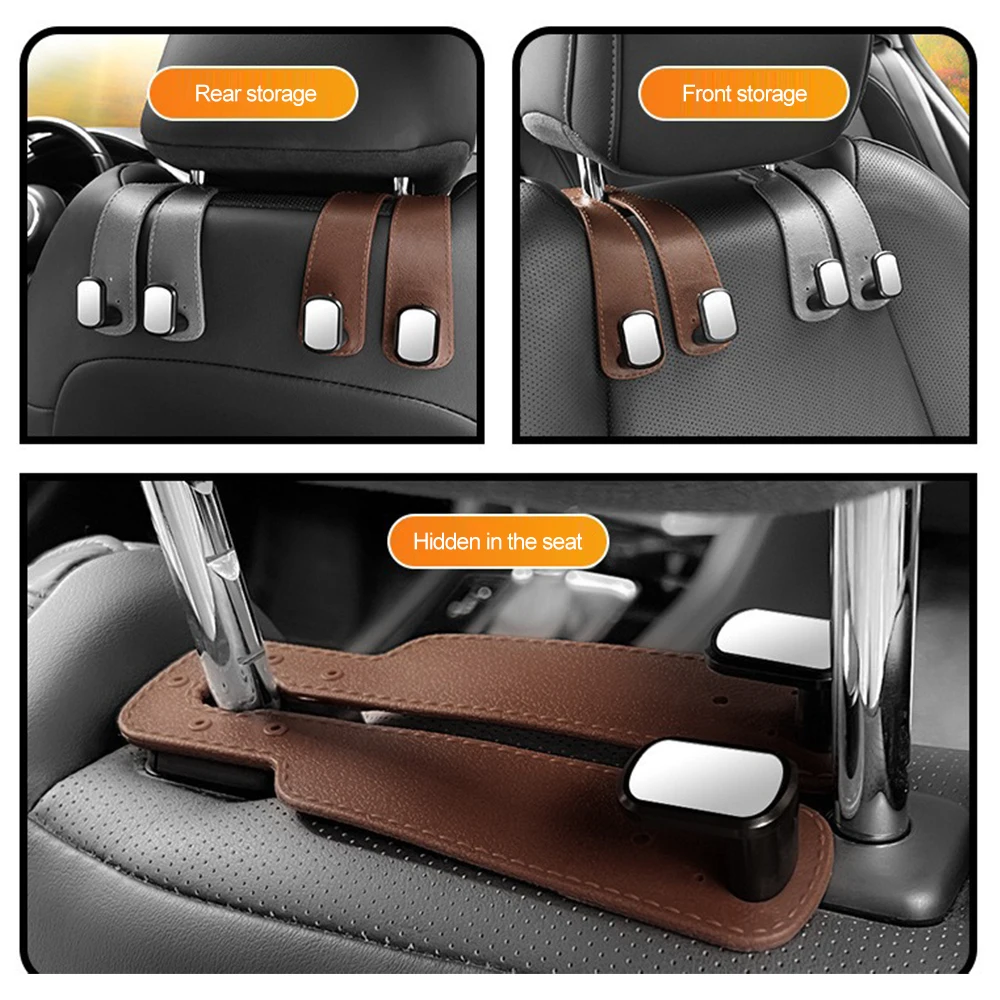 Double Hook Car Seat Back Hook Hide Storage Vehicle Interior Car Rear Bag Hanging Holder Car Tools Organizer