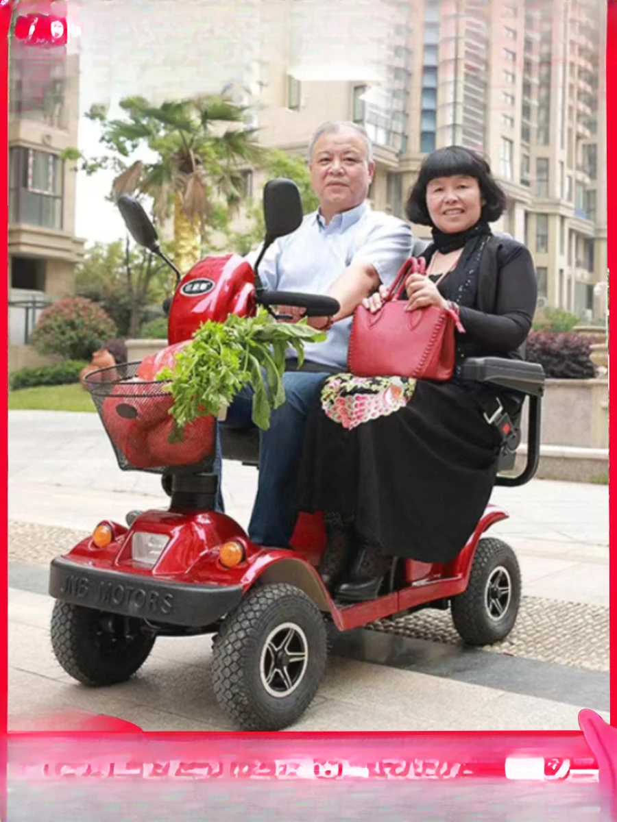 Jiakang Shun four wheel electric elderly mobility vehicle, two person sightseeing vehicle with a canopy, elderly and disabled