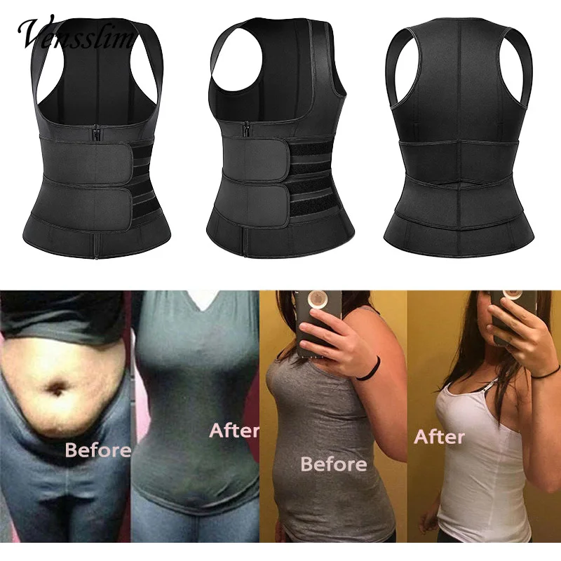 Women Waist Trainer Vest Body Shaper Neoprene Sauna Sweat Suit Slimming Sheath Workout Corset Top Shapewear Fitness Trimmer Belt