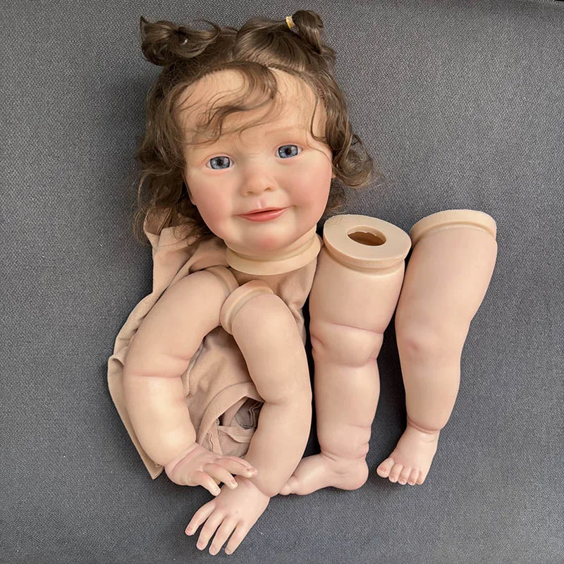 23inch Hand Root Hair Awake Multiple Styles Reborn Zoe Doll Kit Unfinished Lifelike Multiple Layers Painting Doll Parts