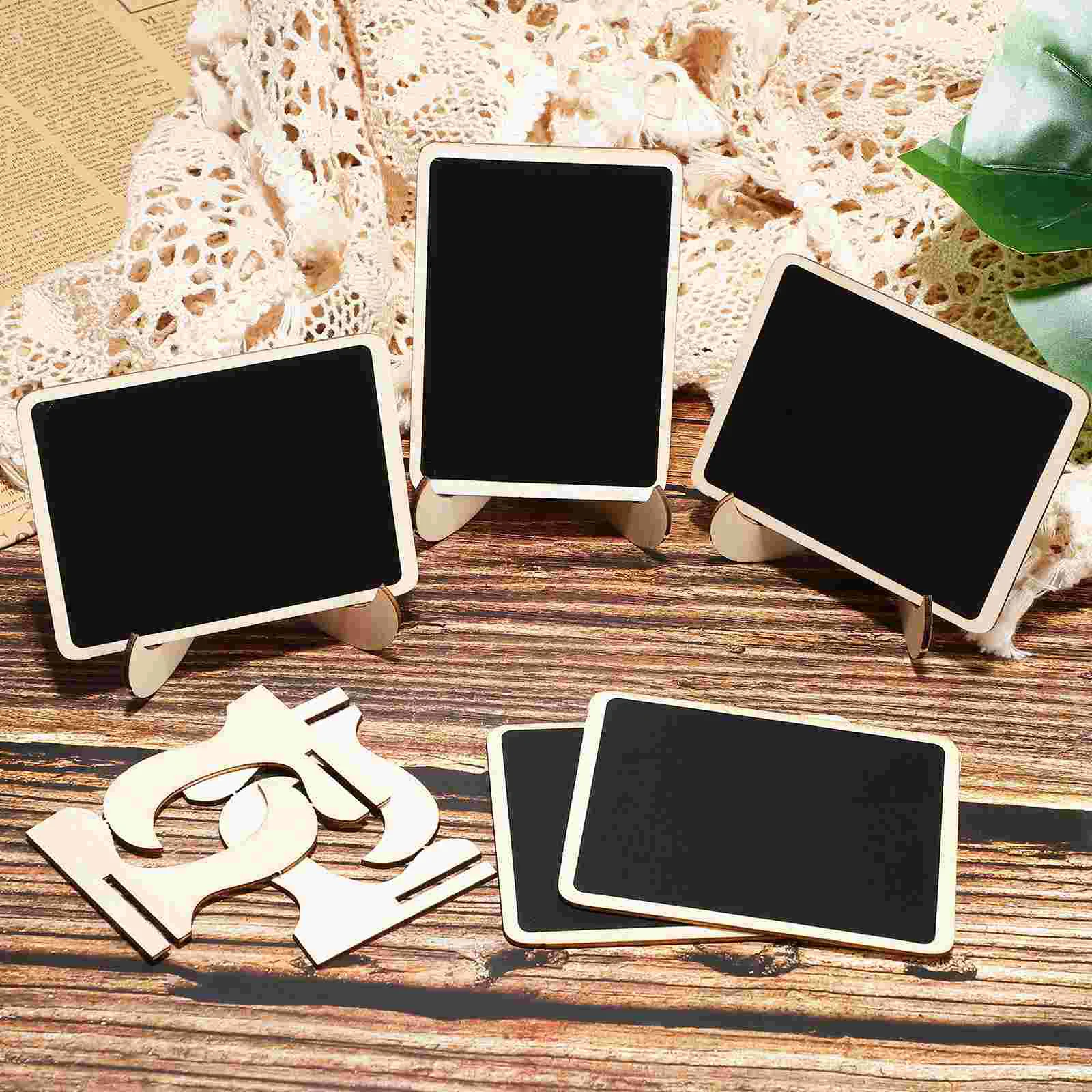 15Pcs Mini Vertical PVC Sticker Writing Board Labels Small Chalkboard Sign Food Wooden Signs Office Home Teaching