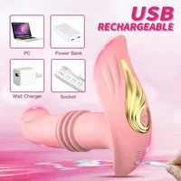 Thrusting Telescopic Vibrator for Women Dildo Clitoris Stimulator Vaginal Prostate Massage Remote Control Anal Butt Plug Sex Toy - Image 3