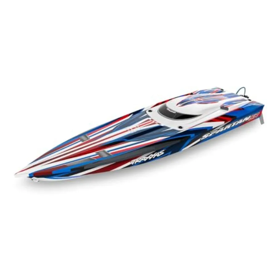 

Spartan SR 36 brushless boat for high-speed water racing, red ABS plastic hull, ultra-durable and hydrodynamic design