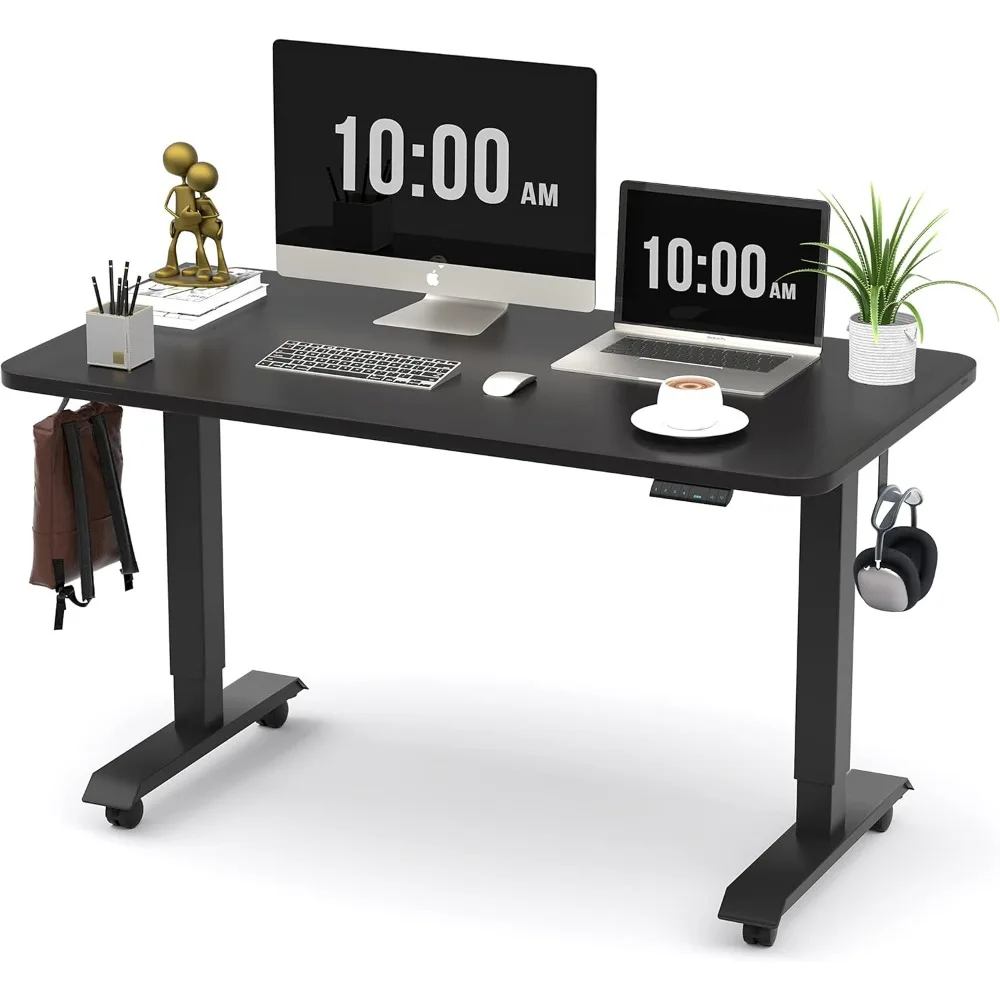 

Electric Height Adjustable Standing Desk, 48x24 Inches, Ergonomic Home Office Sit/Stand Up Desk (Black Steel Frame/Black Top)