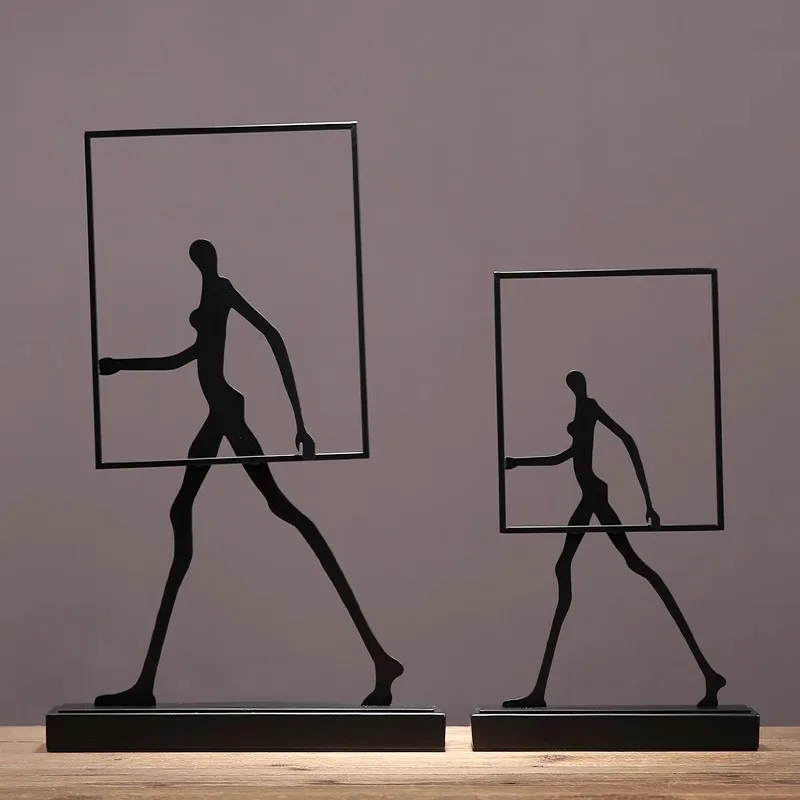 Modern Simple Creative Abstract Figure Metal Floor Lamp with 3000K Daylight LED Light for Living Room & Hotel Use