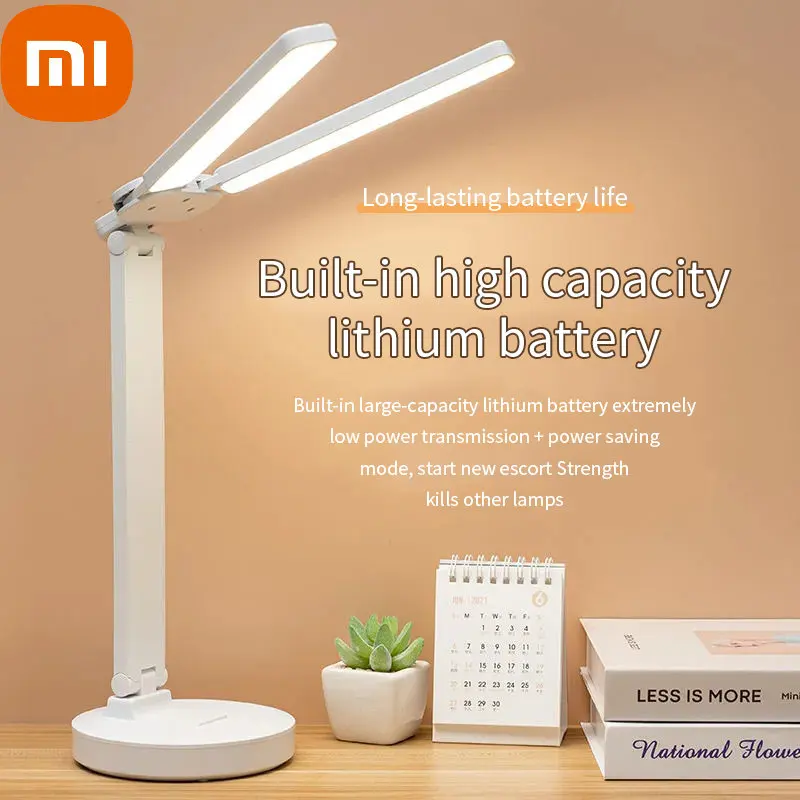 xiaomi duplo tipo de lampada de alto brilho lampada de mesa led touch dimming usb mesa de trabalho de luz e estudo de leitura dos olhos luzes da tabela 01