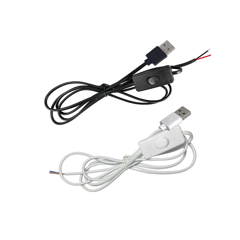 5V DC 2 Pin 1.5M USB 303 Switch Extension Cable Connector Power Cord LED Chip Light Night Light Plant Light Desk Fan C2