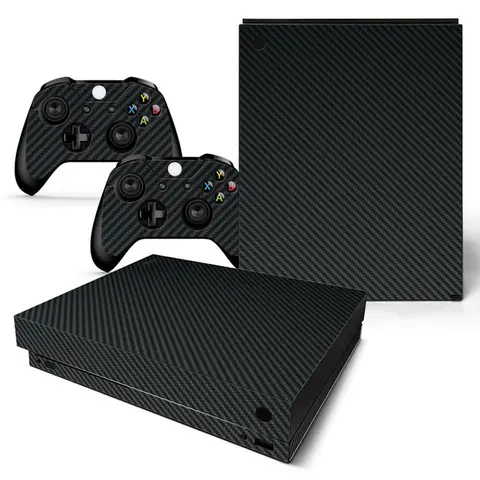 For Xbox One X Console Skin Carbon Fiber Vinyl Decal Cover for X box One X Protective Controller Sticker Wrap