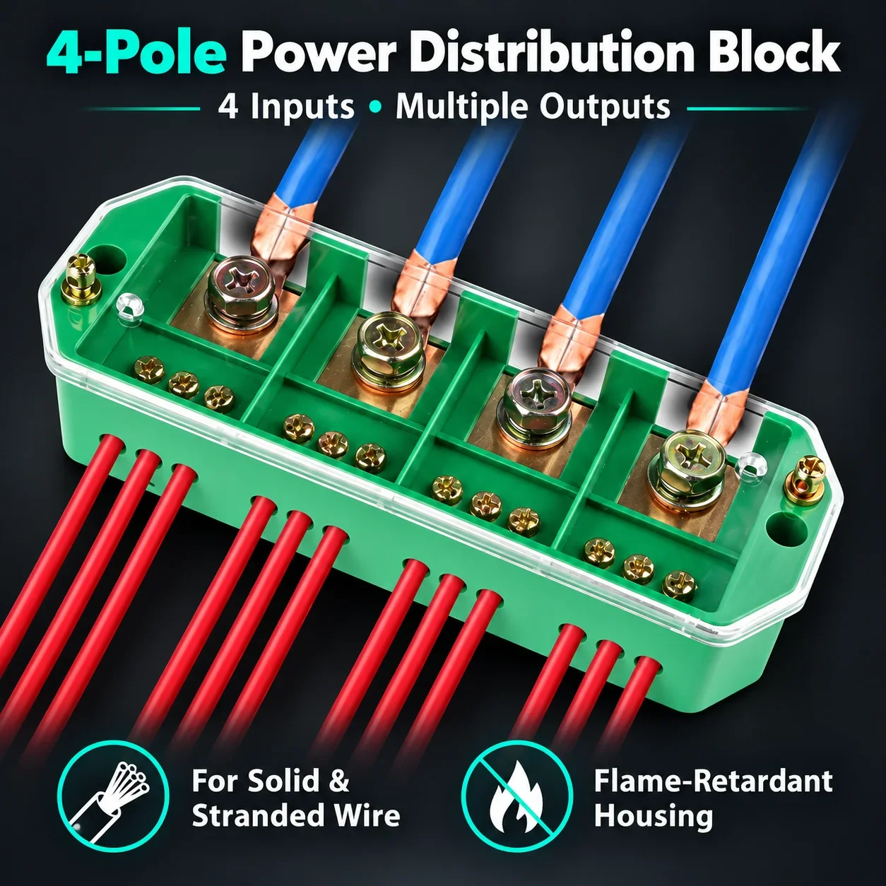 FJ6/JHD-4/16 4-in and 16-out Junction Box 380V Three-phase Electric Splitter High-power Wire Connector