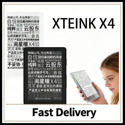 Magnetic E-Book Reader Ink Screen Lightweight 4.3 Inches 16GB 259ppi Portable E-Book Readers XTEINK X4 for Gift Screen Protector