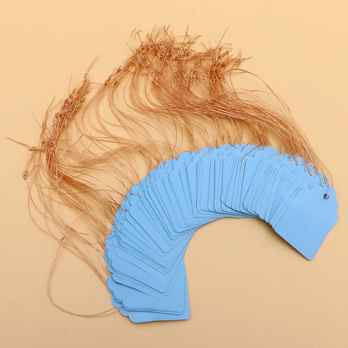 

500pc Plastic Label Signage Double Shipping Tags Blank Diy Floral Message Labels Gift Box Baking Twine Tags Blue Unstrung