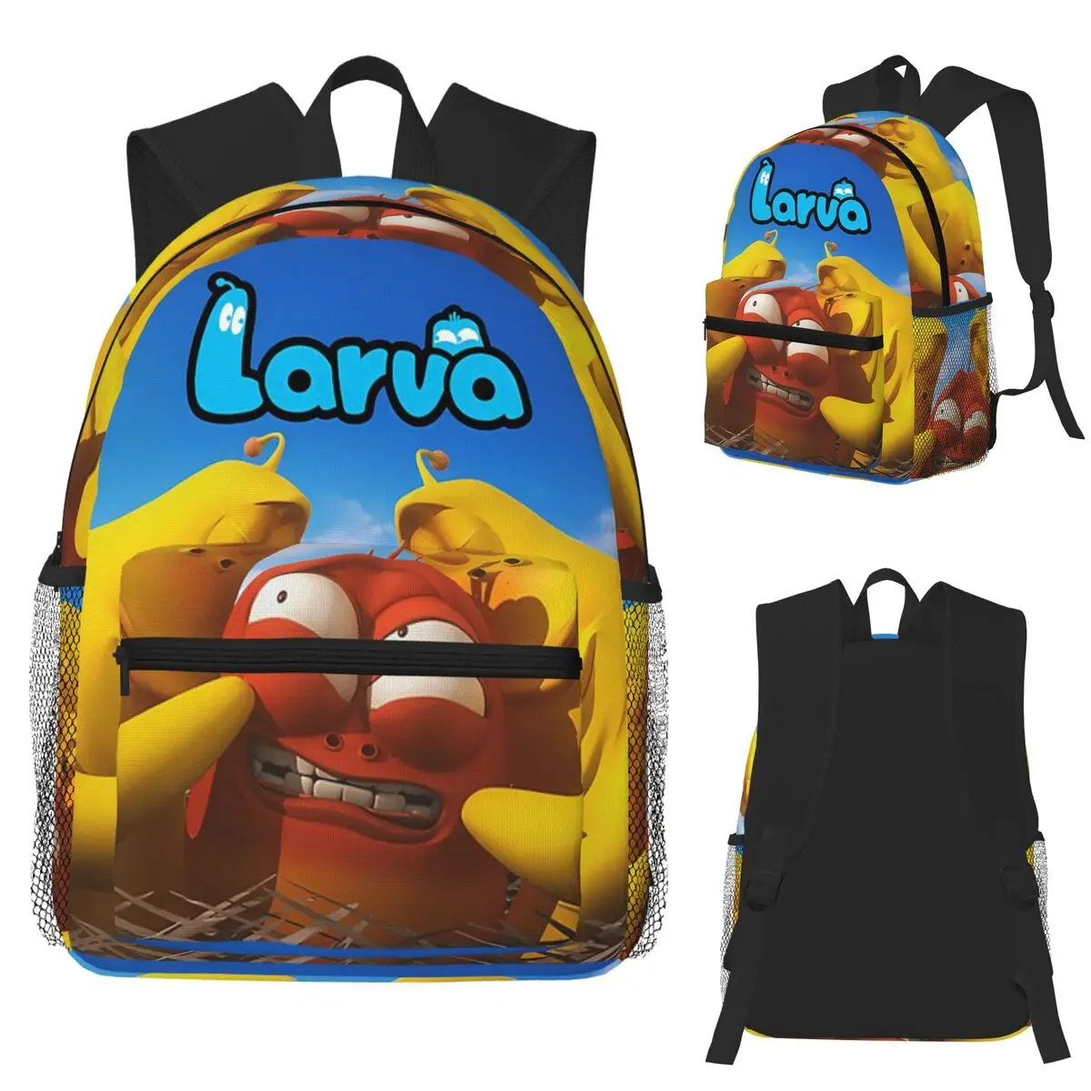 

Larva Yellow Red Funny Anime Student Backpack School Bag Hiking Travel Daypack for Boys Girls Fashion Bookbag Shoulder Bags