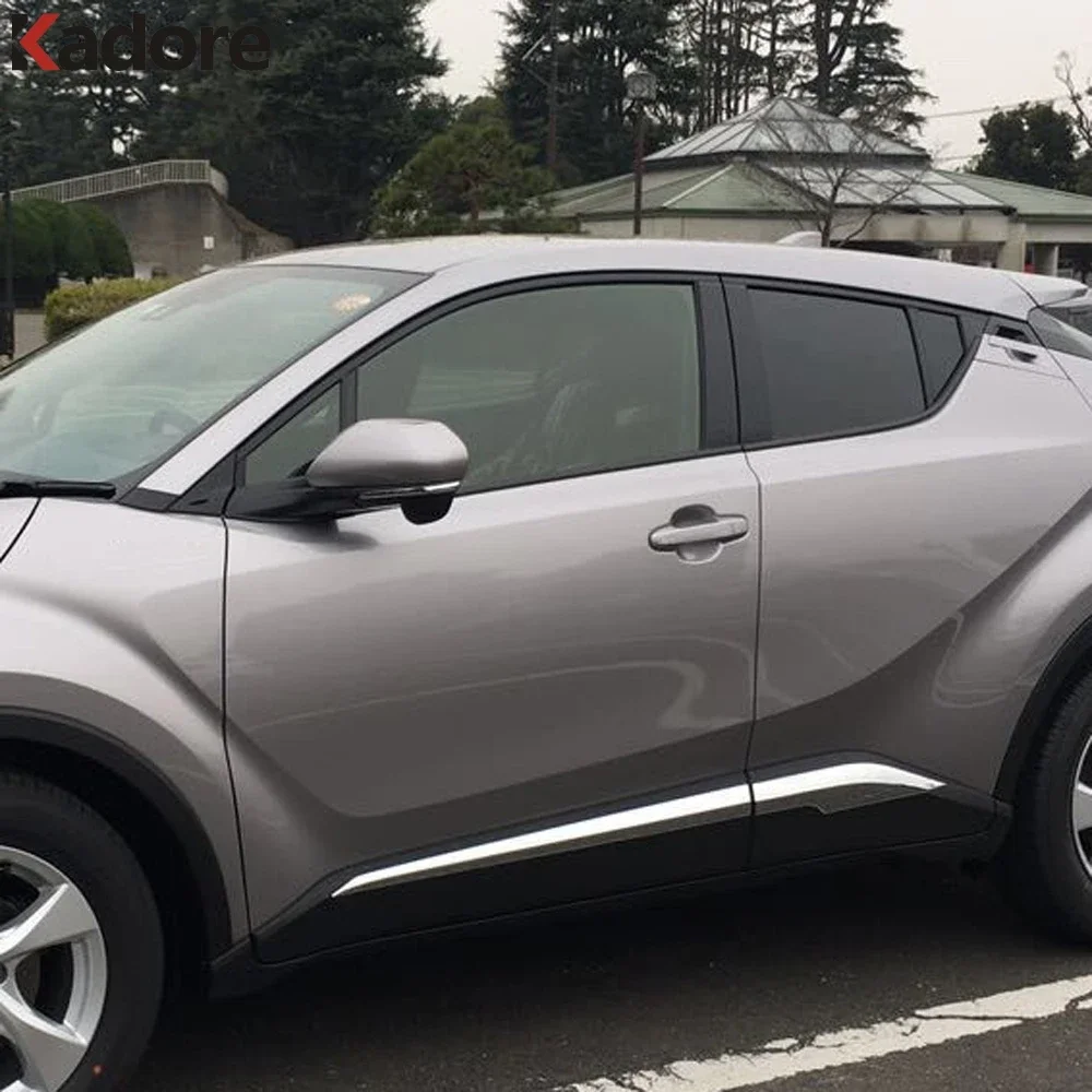 Side Door Body Moulding Line Strips Cover Trim Chrome Car Exterior Accessories For Toyota CHR C-HR 2016 2017 2018 2019-2022