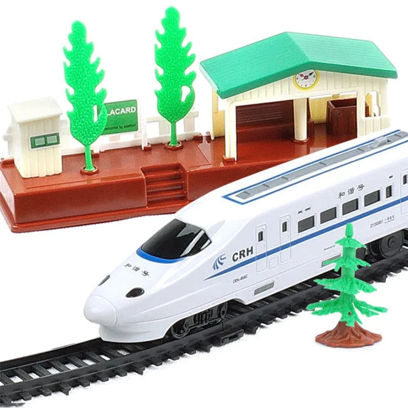 Simulation Harmony Electric Railway Train Electric Train Harmony Bullet Train Mold Educational Building Blocks Gifts