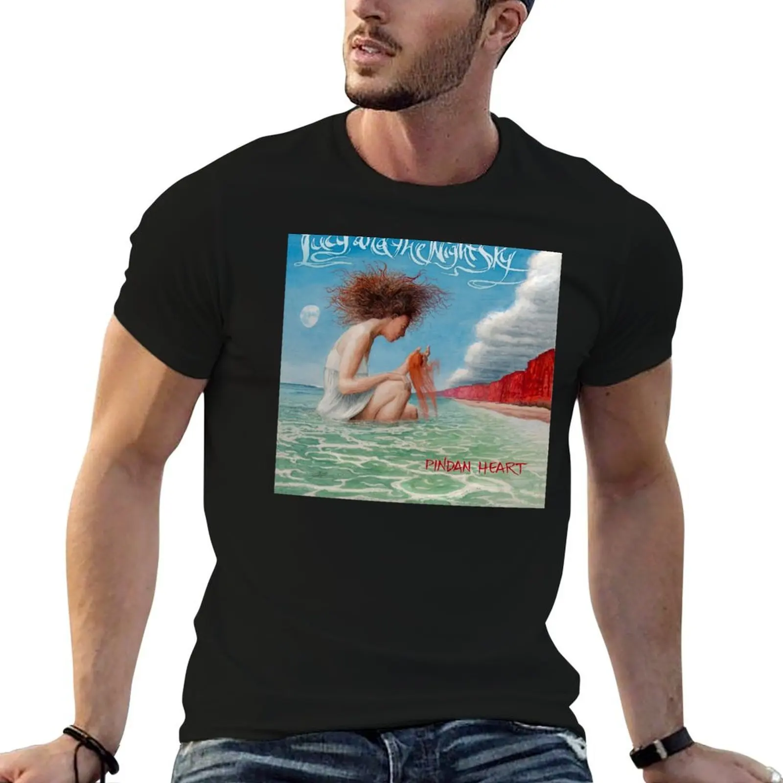 Lucy and the Night Sky - Pindan Heart T-Shirt t shirts for man cotton soft t shirts with prints T-Shirt