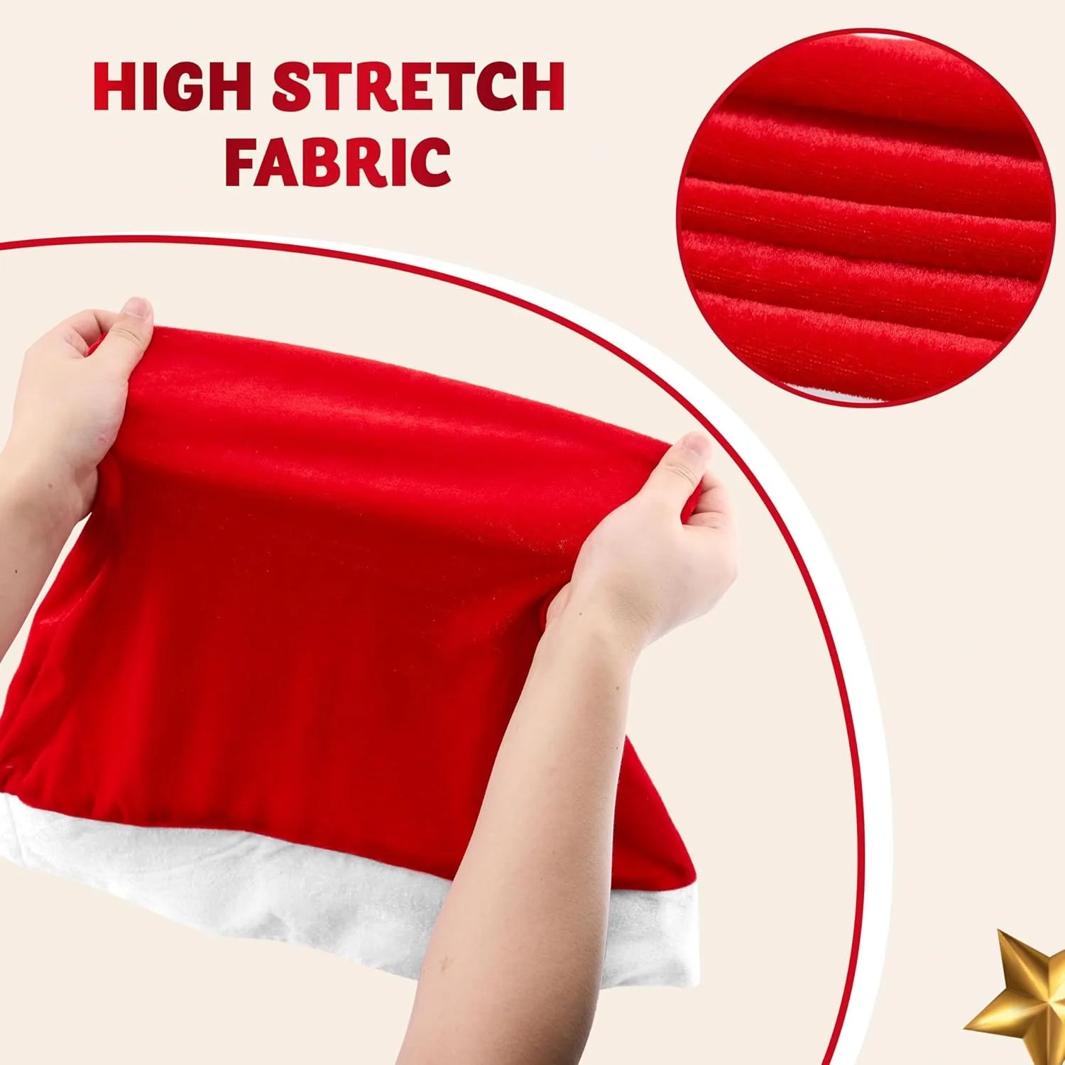 4 Pcs Christmas Chair Cover Party Packs Red Santa Hat Chair Slipcovers for Christmas Holiday Festival Decoration Santa Claus Chair Back Covers Xmas Indoor Decor Ornaments Set view 6