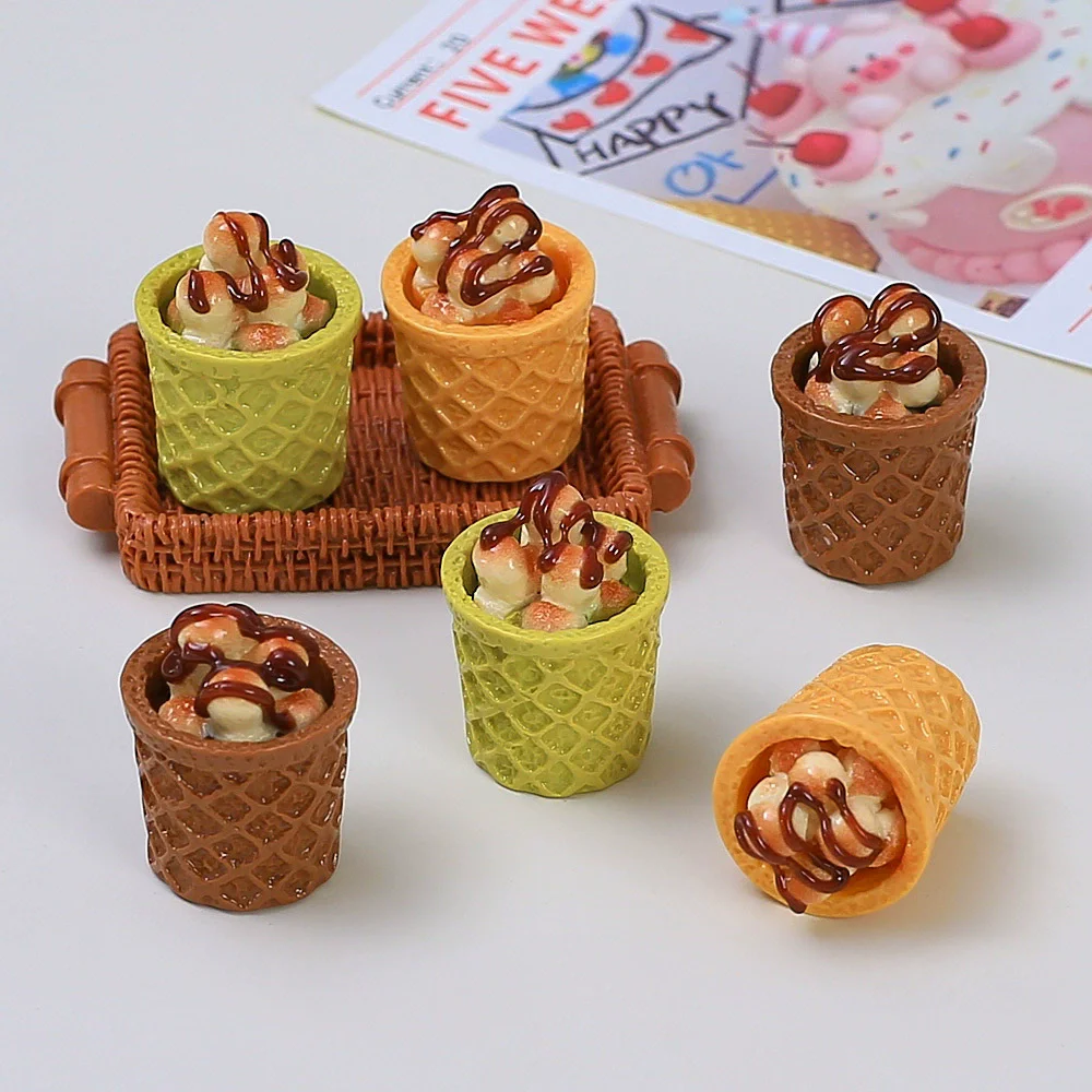 

10 шт./лот, милые 3D-конусы в виде шоколадных батончиков для скрапбукинга, украшения телефонов, поделок своими руками, миниатюрных украшений, аксессуаров для кукольных домиков