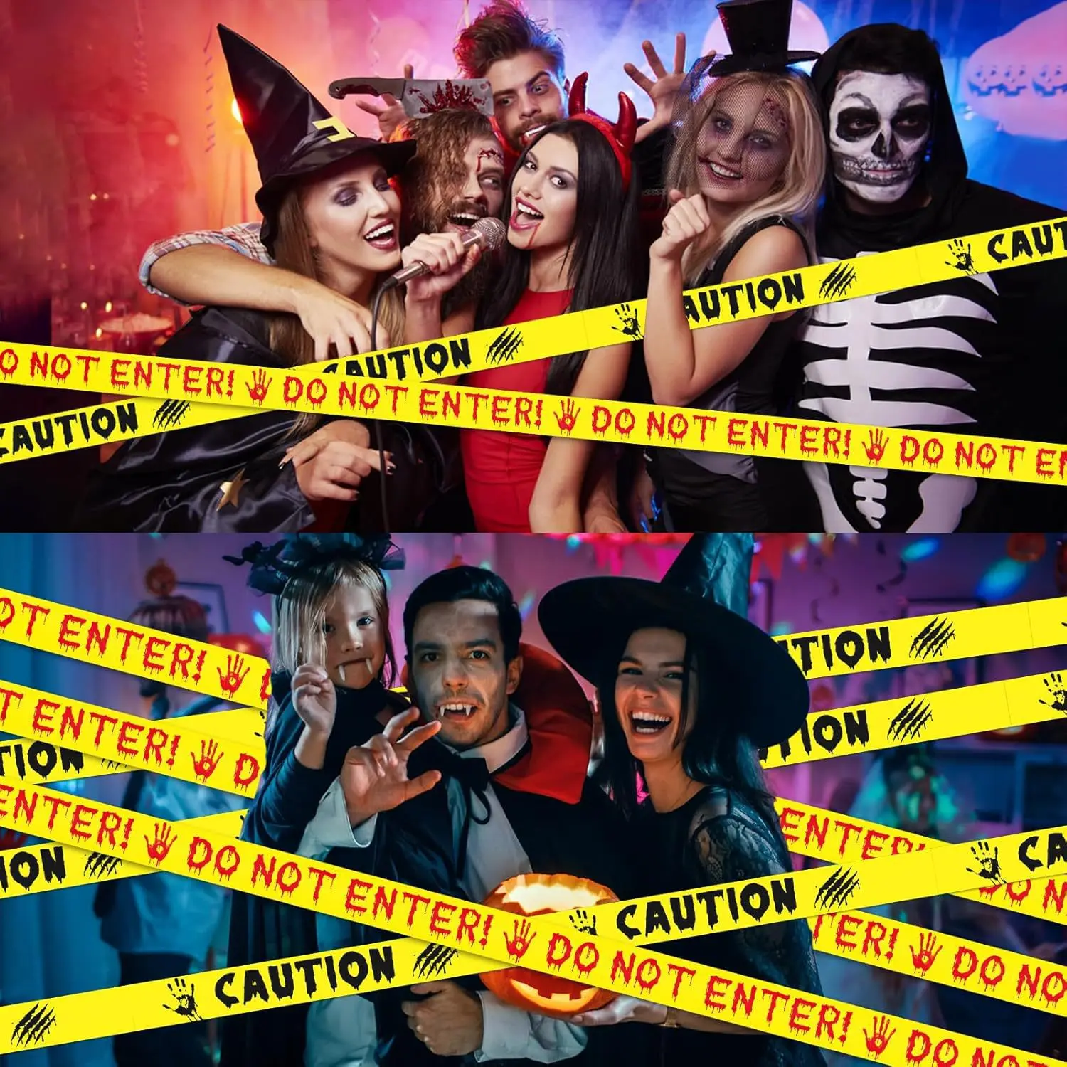 Halloween Haunted House Decorations Atmosphere Indoor and Outdoor Layout Warning Tape DIY Decoration Warning Tape Car Stickers