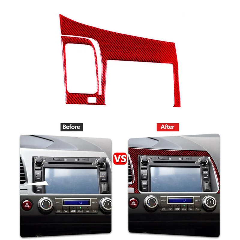جديد-GPS الملاحة لوحة غطاء الكسوة لهوندا سيفيك 8Th 2006-2011 استبدال الملحقات ألياف الكربون الحمراء