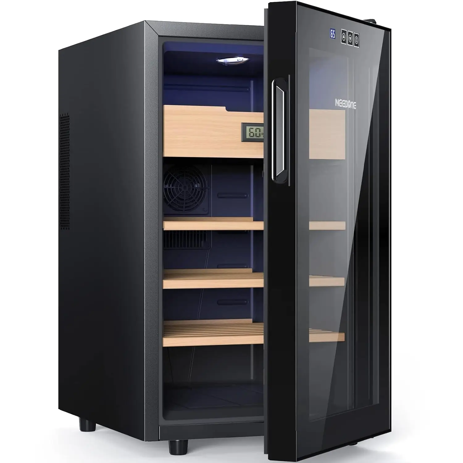 

350 Count Electric Cabinet, Made with Spanish Cedar Wood Shelves & Drawer with Hygrometer, Freestanding Refrigerator, Custom