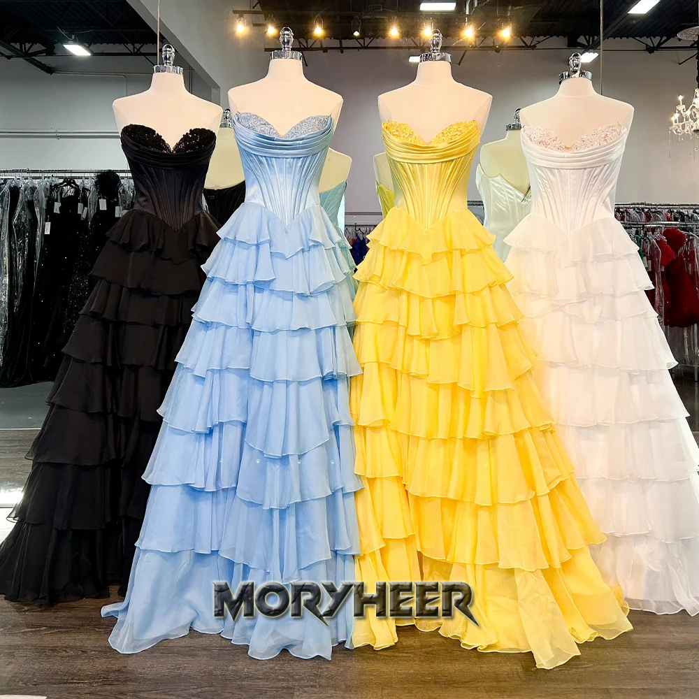 MORYHEER Fairytale Layered Prom Dresses Sweetheart Lace Appliques A-line Ceremony Vestidos De Fiesta Customized Plus Size