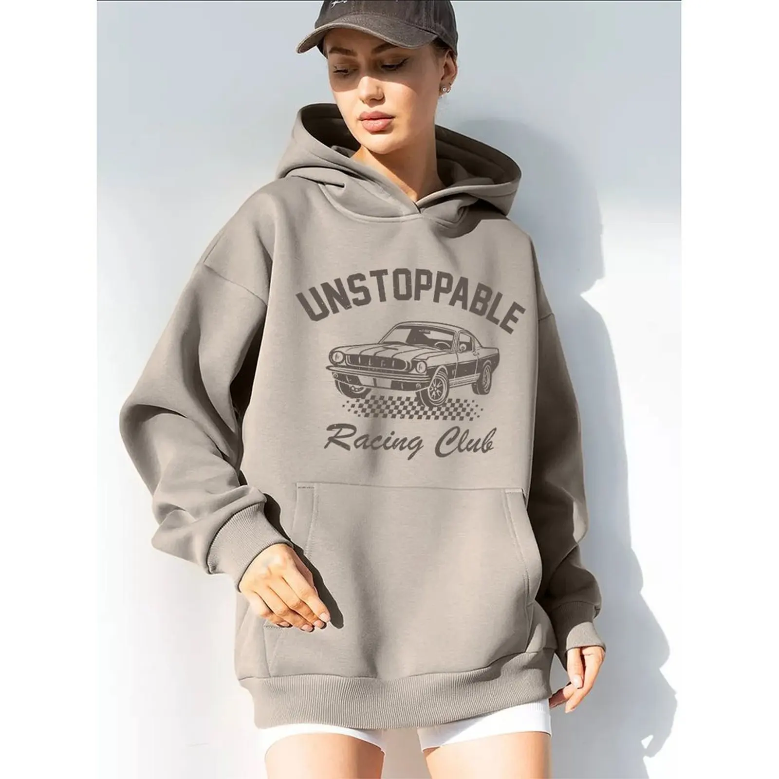 

Women's Sweater Hoodies Sweatshirts Velvet Winter Casual Spray-painted Print Colorful Long Sleeve Pullovers Autumn Woman Clothes