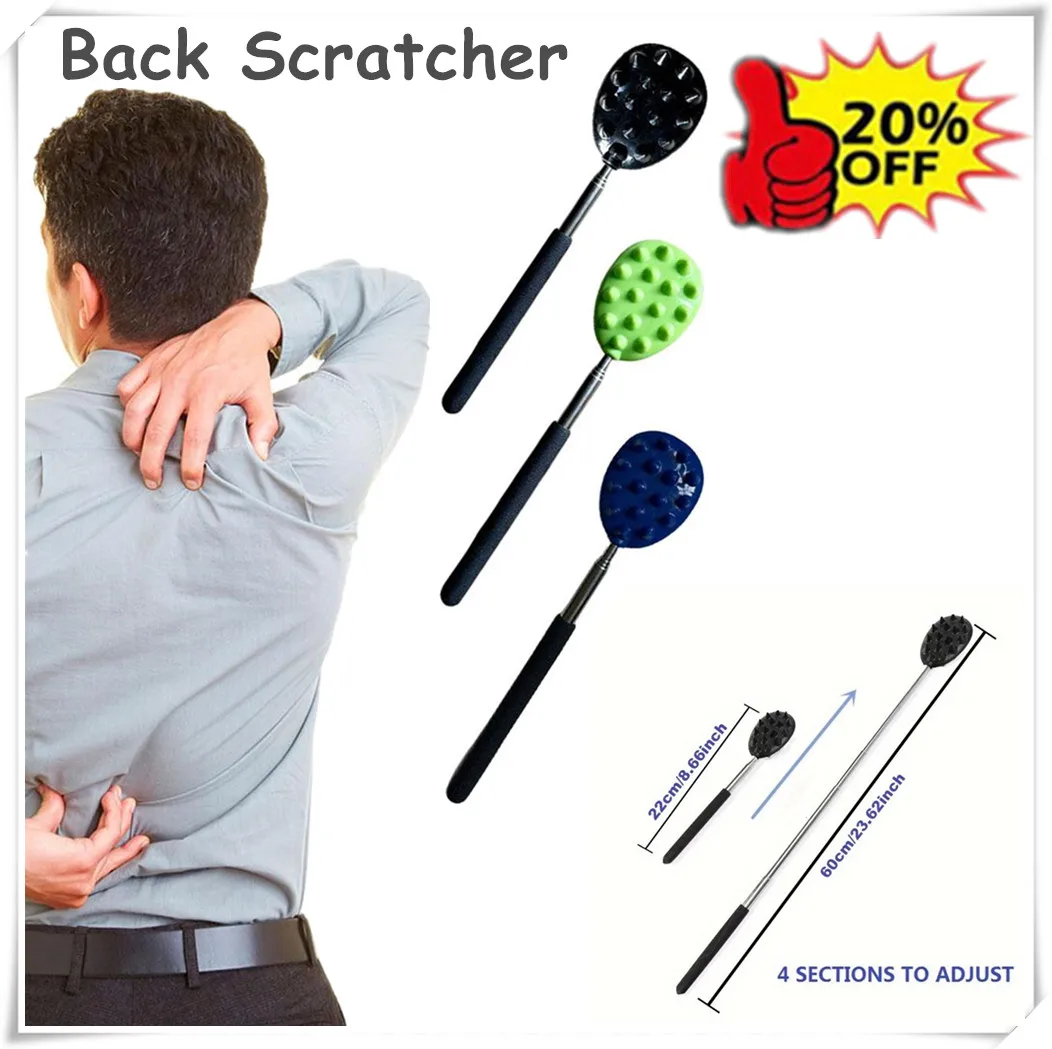

1Pc Extendable Cactus Back Scratcher with 1/4-inch & 1/2-inch Spikes Retractable One-Hand Itch Stick for Men & Women Elderly