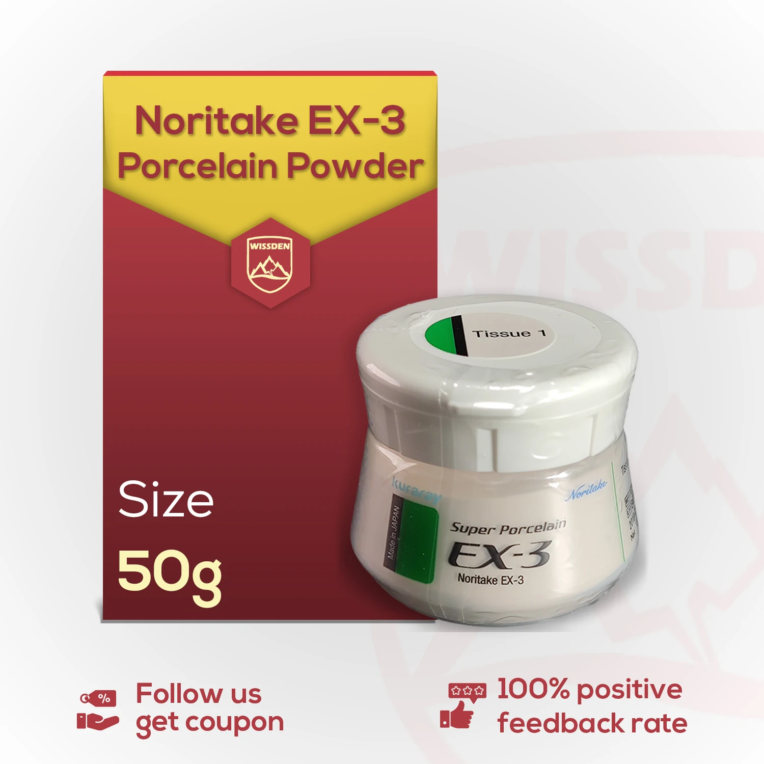 618-Noritake  EX-3 Porcelain Powder Kuraray Noritake Body porcelain Ceramic powder Dentin A-D 50g Dental Laboratory Materials BR