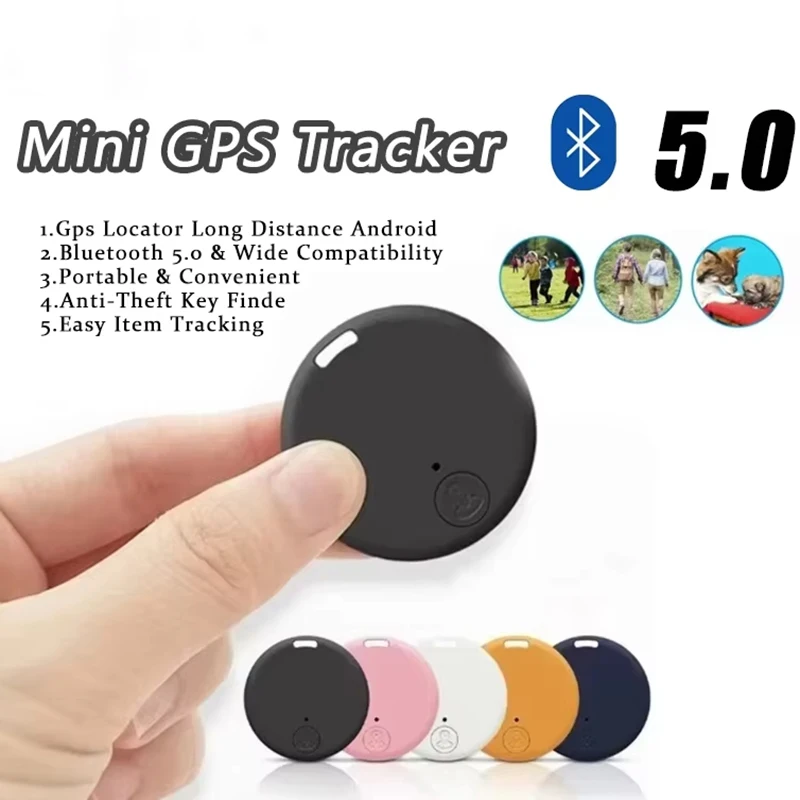 Gps bluetooth dispositivo anti-perdido pet crianças saco carteira redonda rastreamento móvel para ios android localizador inteligente acessórios quente